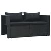 vidaXL 6-tlg. Garten-Lounge-Set mit Auflagen Poly Rattan Schwarz
