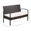 vidaXL 5-tlg. Garten-Lounge-Set mit Auflagen Poly Rattan Braun