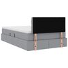 vidaXL Bett mit Stauraum und LED mit LED Hellgrau 120 x 190 cm Stoff