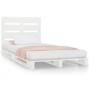 vidaXL Massivholzbett ohne Matratze Wei&szlig; 75x190 cm Kiefernholz