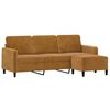 vidaXL 3-Sitzer-Sofa mit Hocker Braun 180 cm Samt