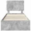 vidaXL Bettrahmen mit Kopfteil Beton Grau 90 x 190 cm Holzwerkstoff