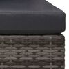 vidaXL 3-tlg. Garten-Sofagarnitur mit Auflagen Poly Rattan Grau