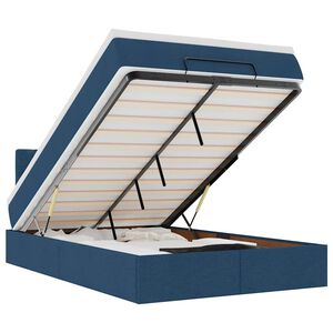 vidaXL Ottoman-Bett mit Matratze Blau 120x190 cm Stoff