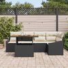 vidaXL Garten-Sofa-Set mit Speicher 6 pcs Schwarz Poly Rattan