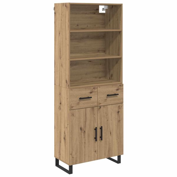 vidaXL Highboard Artisan-Eiche 69,5 x 34 x 180 cm Holzwerkstoff