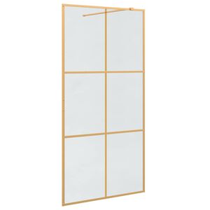 vidaXL Walk-in Duschwand Gold 100 x 195 cm Geh&auml;rtetes Glas