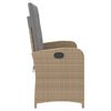 vidaXL Gartenbank Verstellbar mit Kissen Beige Poly Rattan