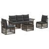 vidaXL Gartensofa-set 6 pcs Grau Poly-Rattan