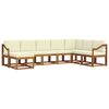 vidaXL Outdoor-Sofagarnitur mit Kissen 8 pcs Natur und Creme