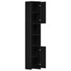 vidaXL Badschrank Schwarz Eichen-Optik 30x30x183,5 cm Holzwerkstoff