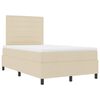 vidaXL Boxspringbett mit Matratze mit LED Creme 120 x 200 cm Stoff