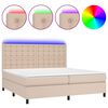 vidaXL Boxspringbett mit Matratze & LED Cappuccino-Braun 200x200cm