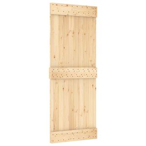 vidaXL Schiebet&uuml;r NARVIK Nat&uuml;rlich und Schwarz 85 x 210 cm (213,5 cm)