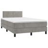 vidaXL Boxspringbett mit Matratze & LED Hellgrau 120x190 cm Samt