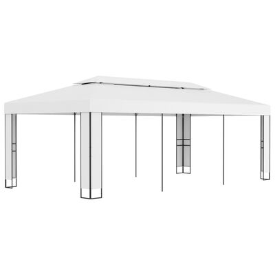 vidaXL Pavillon mit Doppeldach 3 x 6 m Weiß