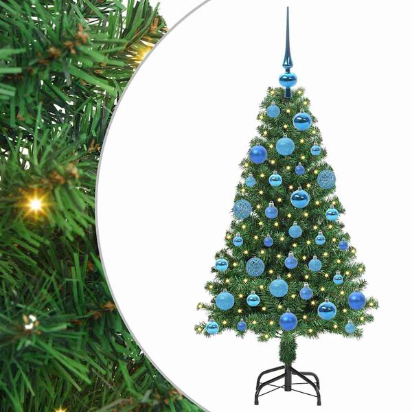 vidaXL K&uuml;nstlicher Weihnachtsbaum mit 150 LEDs mit St&auml;nder Gr&uuml;n 120 cm