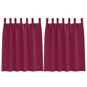 vidaXL Verdunkelungs-Vorh&auml;nge mit Ringen 2 pcs Weinrot 140 x 140 cm