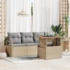 vidaXL Garten-Sofa-Set mit Speicher 5 pcs Beige Poly Rattan