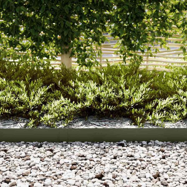 vidaXL Raseneinfassung 20 pcs Olive Gr&uuml;n 100 x 0,05 x 20 cm