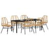 vidaXL Garten Essgruppe 7 pcs Braun Poly-Rattan