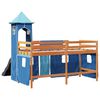 vidaXL Kinderhochbett mit Turm Blau 80x200 cm Massivholz Kiefer