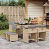 vidaXL 9-tlg. Garten-Essgruppe mit Kissen Beigemischung Poly Rattan