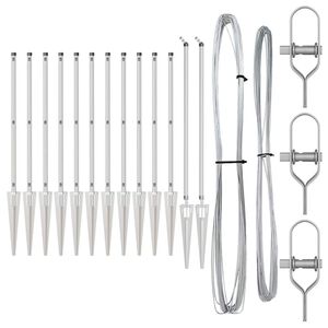 vidaXL Zaunpfosten 13 pcs Silber Ø32mm 60 cm Verzinkter Stahl