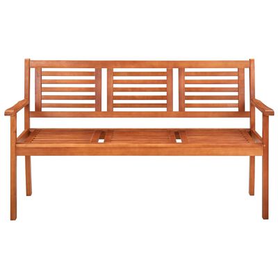 vidaXL 3-Sitzer-Gartenbank mit Auflage 150 cm Massivholz Eukalyptus