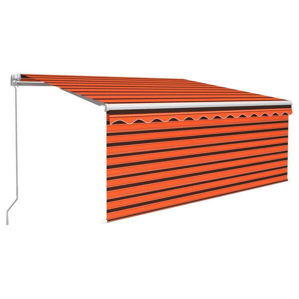 vidaXL Markise Manuell Einziehbar mit Rollo 3x2,5 m Orange Braun