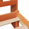 vidaXL Massivholzbett mit Regal ohne Matratze Wachsbraun 75x190 cm