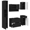 vidaXL Badezimmerm&ouml;bel-Set 5 stk. Schwarz 35 x 30 x 192 cm