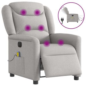 vidaXL Massagesessel Elektrisch Wolkengrau Stoff