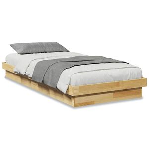 vidaXL Massivholzbett ohne Matratze 75x190 cm Eichenholz