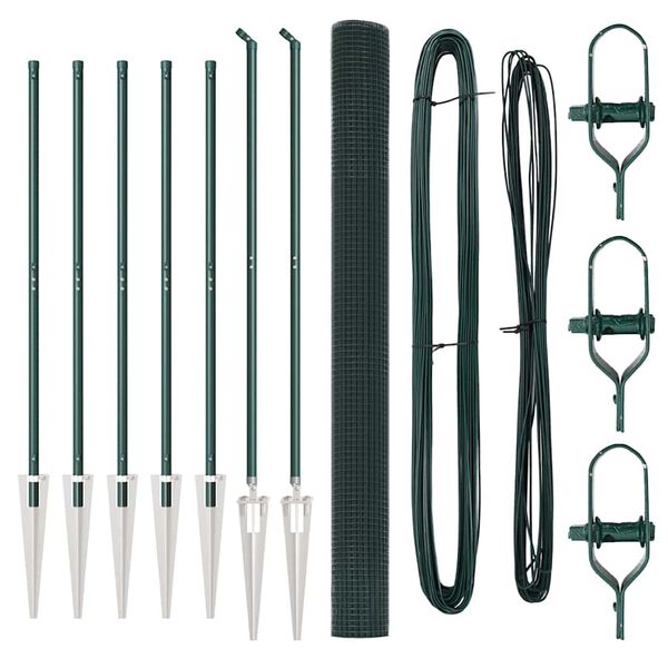 vidaXL Zaunpfosten Grün 10 x 1,6 m (16 x 16 mm Maschenweite)