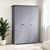 vidaXL Kleiderschrank 3-T&uuml;rig Grau 118&times;50&times;171,5 cm Kiefer Panama Serie