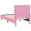 vidaXL Kinderbettgestell mit Kopfteil Rosa 70 x 140 cm Stoff