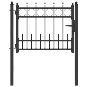 vidaXL Zauntor HORST 100 x 75 cm Metall Schwarz Abschlie&szlig;bar