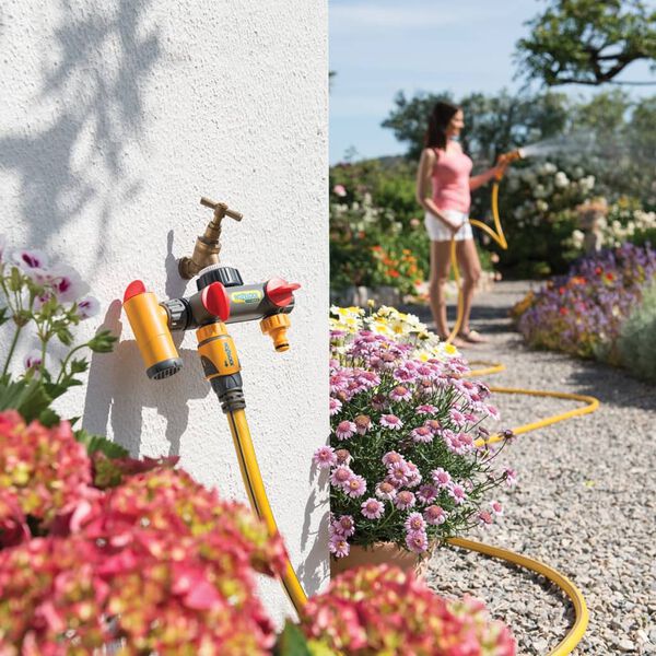 Hozelock 3-Wege-Verteiler Wasserhahn-Anschluss Flowmax