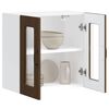 vidaXL K&uuml;chen-H&auml;ngeschrank mit Glast&uuml;r Kalmar Braun Eichen-Optik