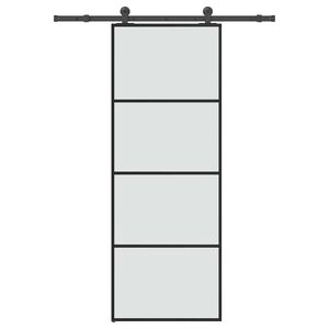 vidaXL Schiebet&uuml;r mit Beschlag 76x205 cm ESG-Glas & Aluminium