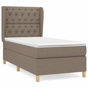 vidaXL Boxspringbett mit Matratze Taupe 80x200 cm Stoff