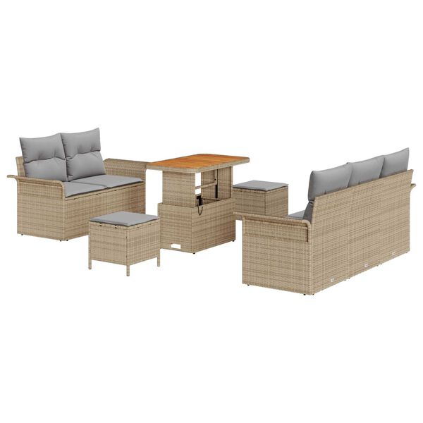 vidaXL Garten-Sofa-Set 8 pcs Beige Poly-Rattan