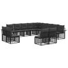 vidaXL Outdoor-Sofagarnitur 13 stk. Schwarz und Dunkelgrau Polyester