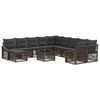 vidaXL Gartensofa-set 12 Stk. Grau Poly-Rattan