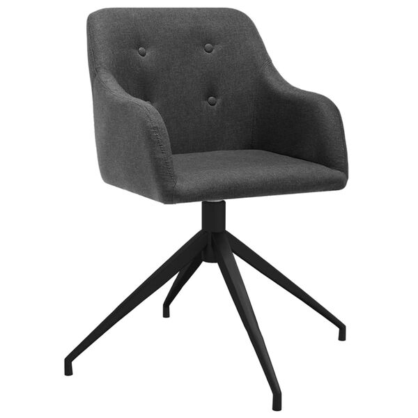 vidaXL Esszimmerst&uuml;hle 2 Stk. Drehbar Dunkelgrau Stoff