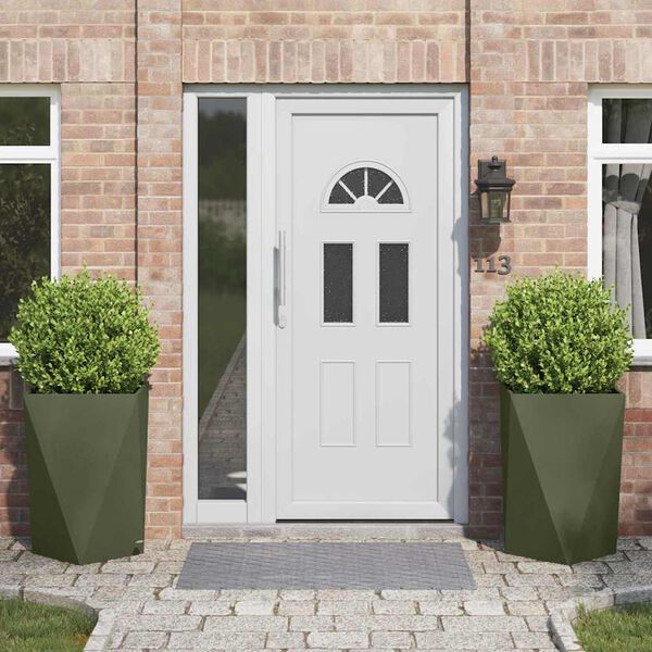 vidaXL Pflanzk&uuml;bel 2 pcs Olive Gr&uuml;n 50 x 50 x 75 cm Stahl