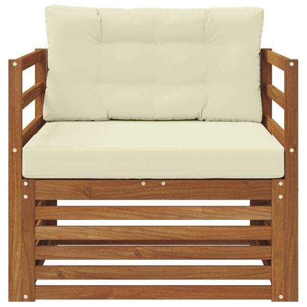 vidaXL Outdoor-Sofagarnitur Massives Akazienholz und Polyester Natur