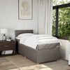 vidaXL Boxspringbett mit Matratze Taupe 100x200 cm Stoff