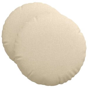 vidaXL Sitzkissen 2 pcs Creme &Oslash;50 x 19 cm Stoff